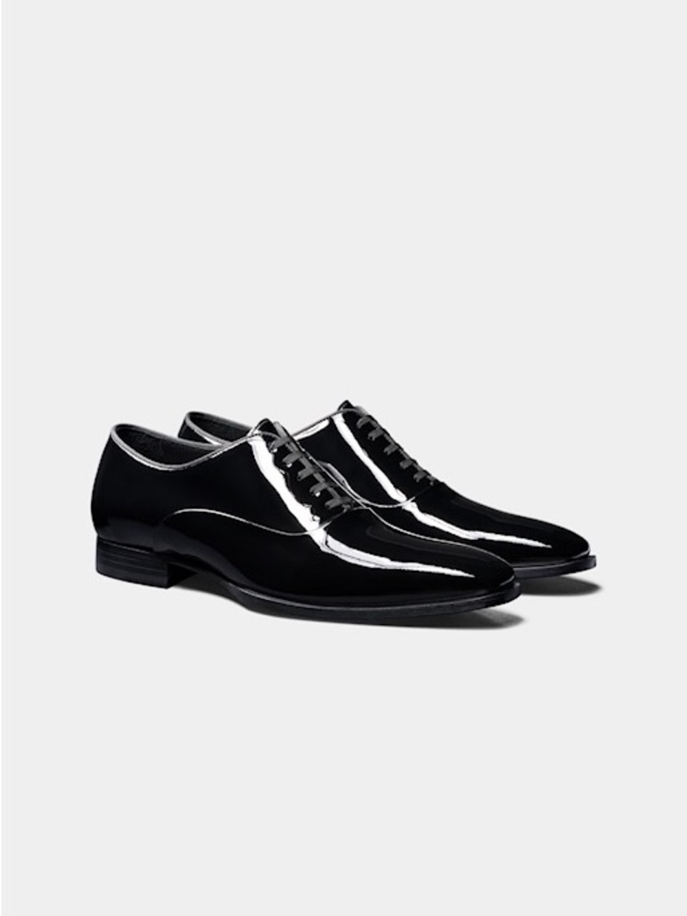 Suitsupply Glossy Black Patent Oxford Dress Shoes